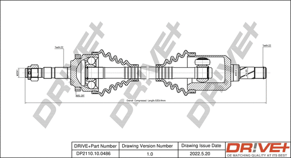 Arbre de transmission Dr!ve+ DP2110.10.0486