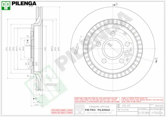Disque de frein PILENGA V1500