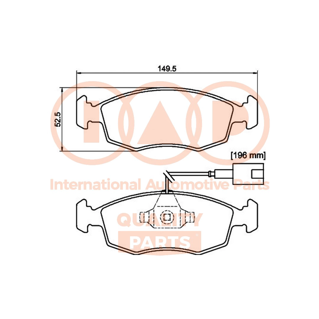 Kit de plaquettes de frein, frein à disque IAP QUALITY PARTS 704-08040