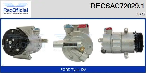 Compresseur, climatisation RECOFICIAL RECSAC72029.1