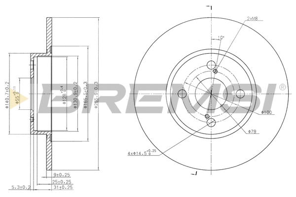 Disque de frein BREMSI CD7576S