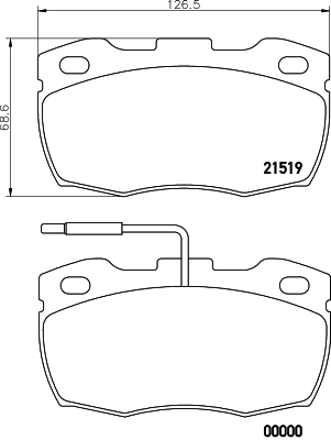 Kit de plaquettes de frein, frein à disque MINTEX MDB1555