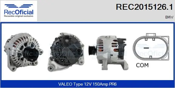 Alternateur RECOFICIAL REC2015126.1