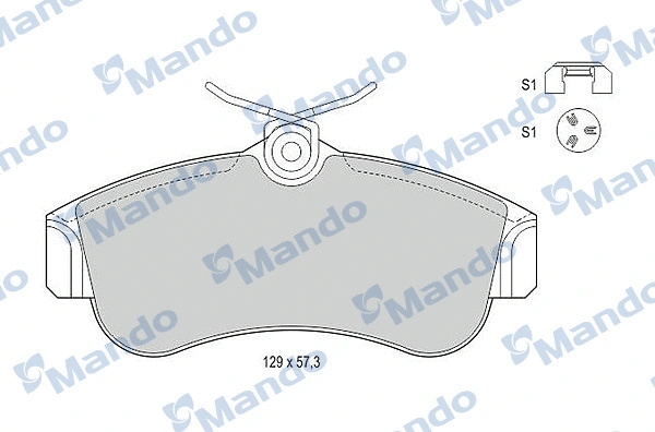 Kit de plaquettes de frein, frein à disque MANDO MBF015726