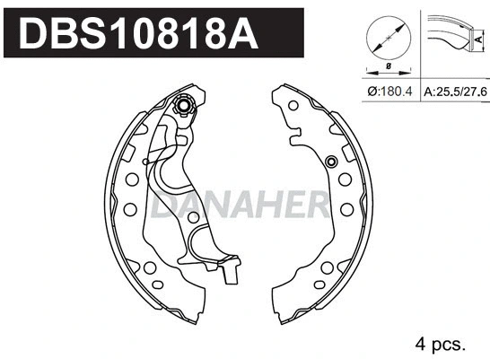 Jeu de mâchoires de frein DANAHER DBS10818A