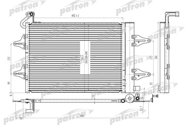 Condenseur, climatisation PATRON PRS3639