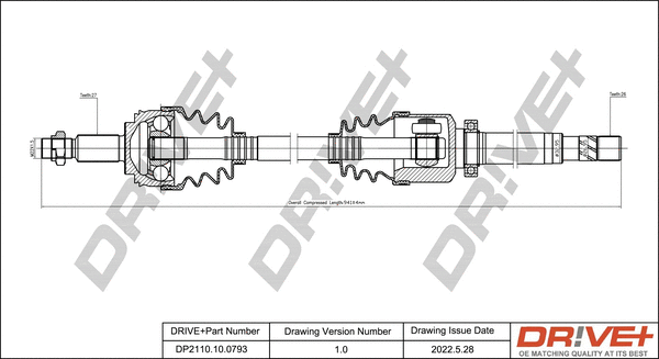 Arbre de transmission Dr!ve+ DP2110.10.0793