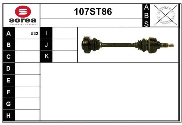 Arbre de transmission STARTCAR 107ST86