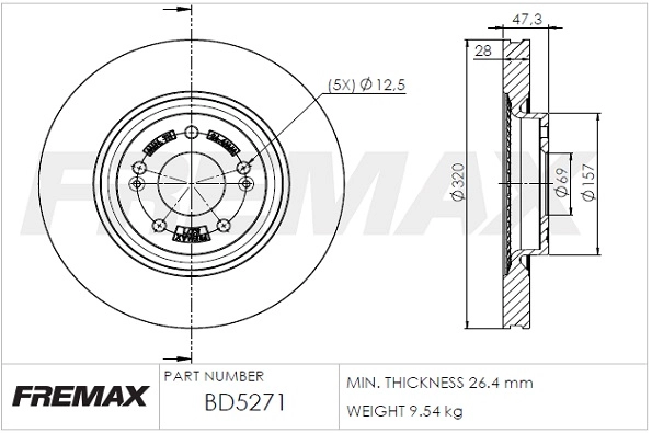 Disque de frein FREMAX BD-5271