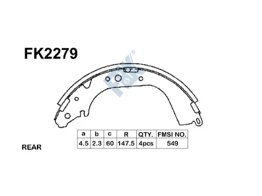 Jeu de mâchoires de frein FBK FK2279