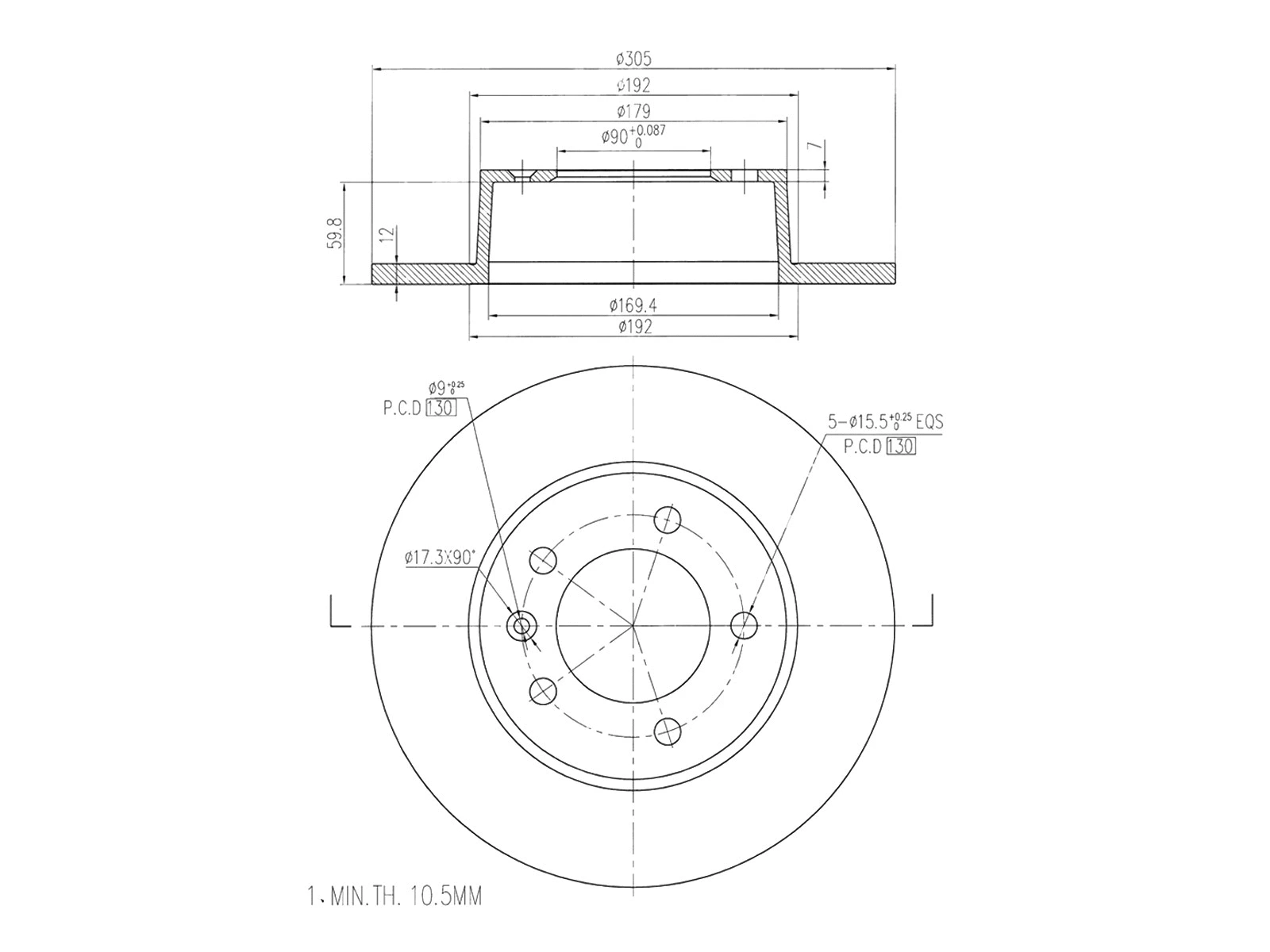 Disque de frein A.Z. Meisterteile AZMT-44-024-1164