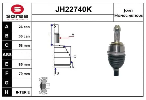 Jeu de joints, arbre de transmission SNRA JH22740K