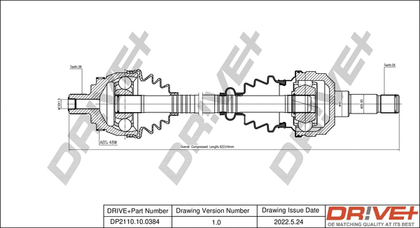 Arbre de transmission Dr!ve+ DP2110.10.0384