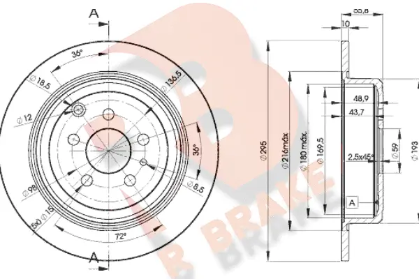 Disque de frein R BRAKE 78RBD24621