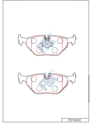 Kit de plaquettes de frein, frein à disque FBK FD14002