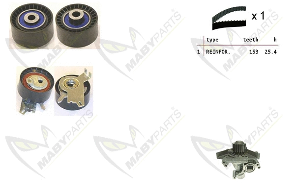 Pompe à eau + kit de courroie crantée MABYPARTS OBKWP0167
