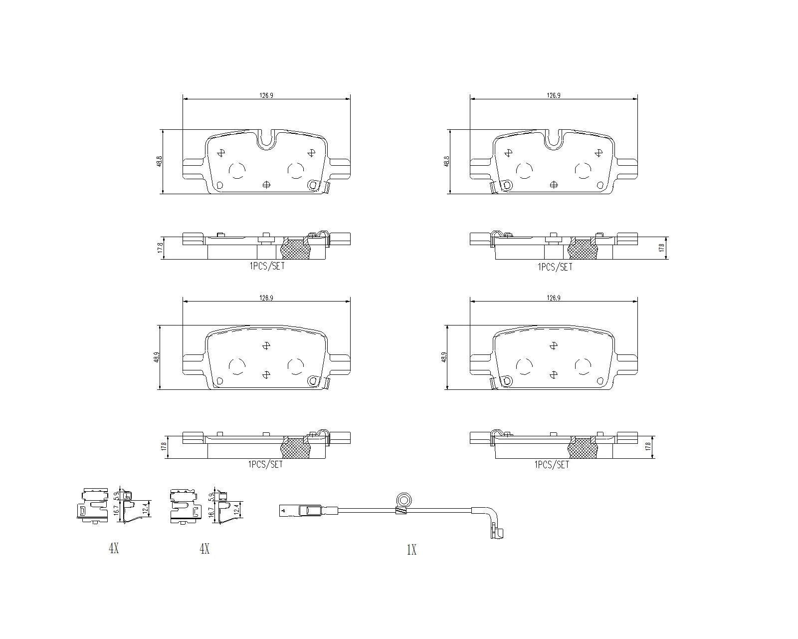 Kit de plaquettes de frein, frein à disque BREMBO P10098N