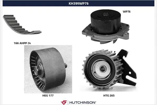 Pompe à eau + kit de courroie crantée HUTCHINSON KH 399WP76