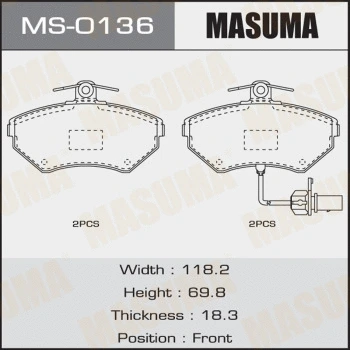 Jeu de mâchoires de frein MASUMA MS-0136