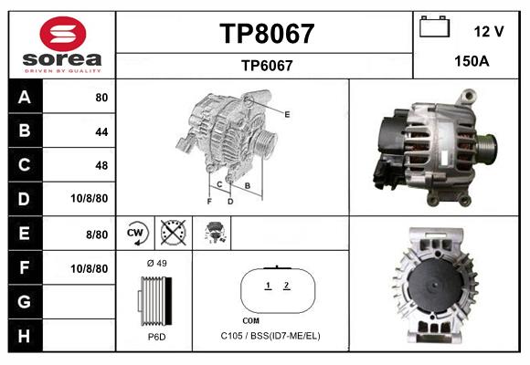 Alternateur SNRA TP8067