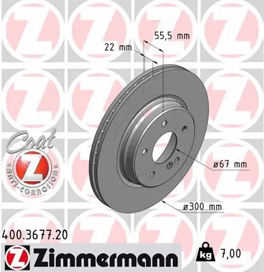 Disque de frein ZIMMERMANN 400.3677.20