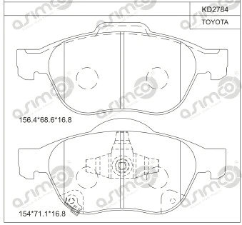 Kit de plaquettes de frein, frein à disque ASIMCO KD2784