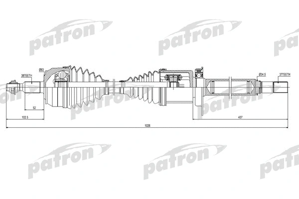 Arbre de transmission PATRON PDS0444