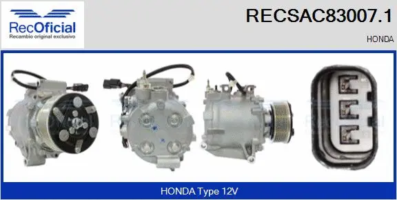 Compresseur, climatisation RECOFICIAL RECSAC83007.1