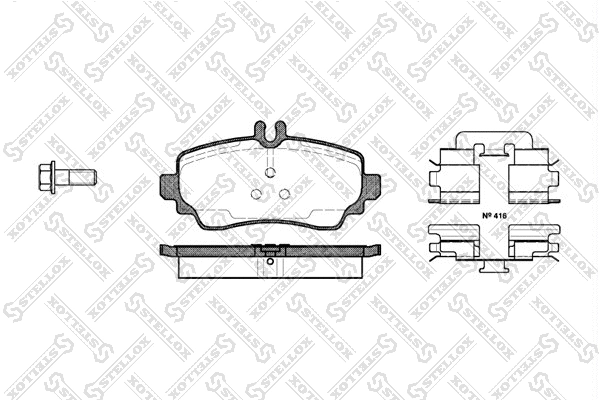 Kit de plaquettes de frein, frein à disque STELLOX 661 000B-SX
