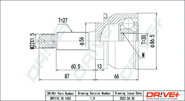 Jeu de joints, arbre de transmission Dr!ve+ DP2110.10.1433