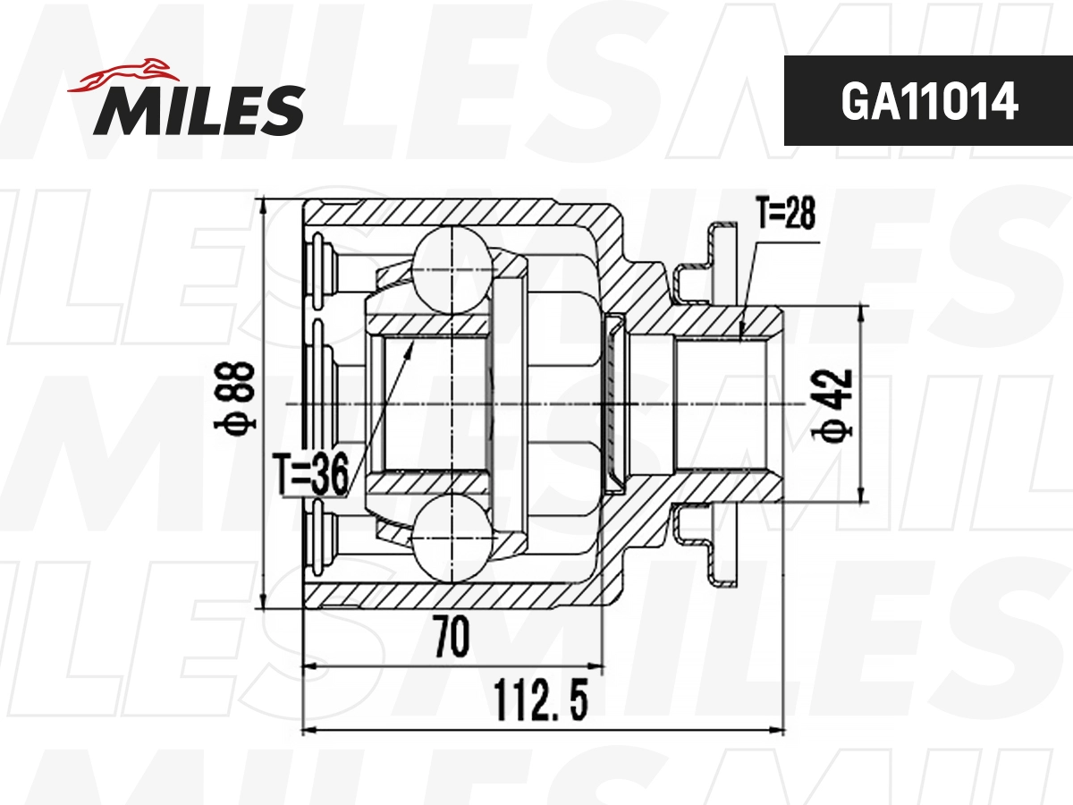 Jeu de joints, arbre de transmission MILES GA11014