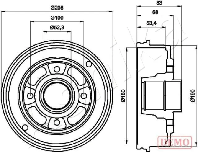 Tambour de frein ASHIKA 56-00-0707C