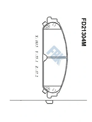 Kit de plaquettes de frein, frein à disque FBK FD21304M