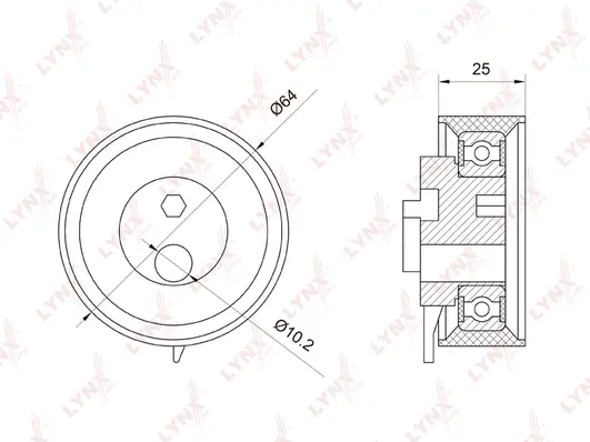 Poulie de tension, courroie crantée LYNXAUTO PB-1071