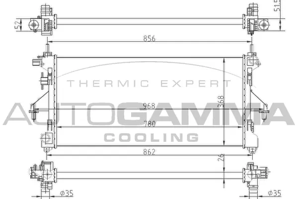 Radiateur, refroidissement du moteur AUTOGAMMA 104254