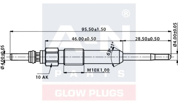 Bougie de préchauffage A-N PARTS A-N098104