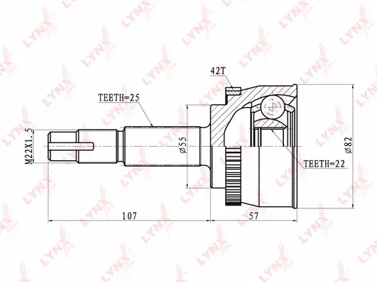 Jeu de joints, arbre de transmission LYNXAUTO CO-5724A