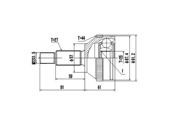 Jeu de joints, arbre de transmission DYNAMATRIX DCV818011
