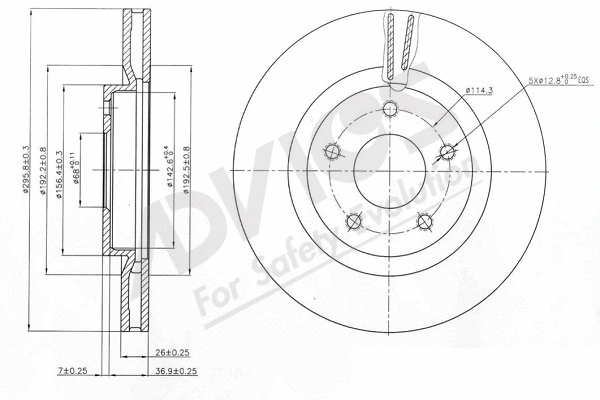 Disque de frein ADVICS-SEA B6F136
