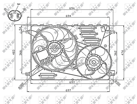 Ventilateur, refroidissement du moteur NRF 47754