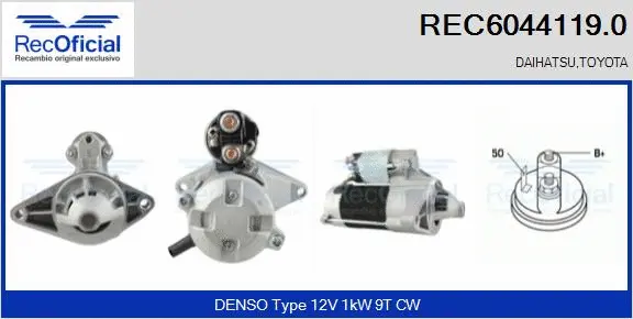 Démarreur RECOFICIAL REC6044119.0