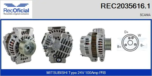Alternateur RECOFICIAL REC2035616.1