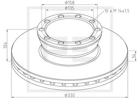 Disque de frein PE Automotive 036.109-00A