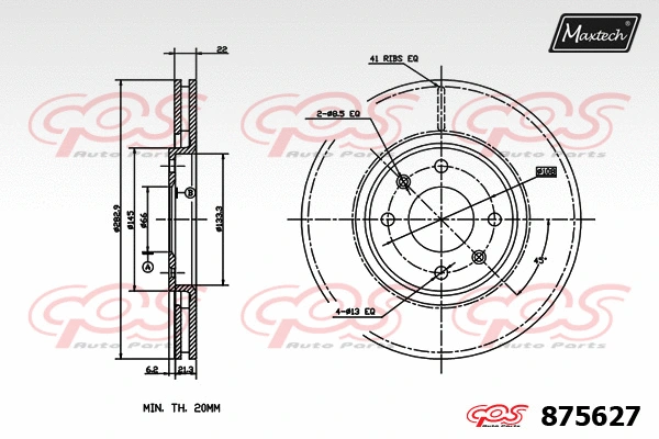 Disque de frein MAXTECH 875627