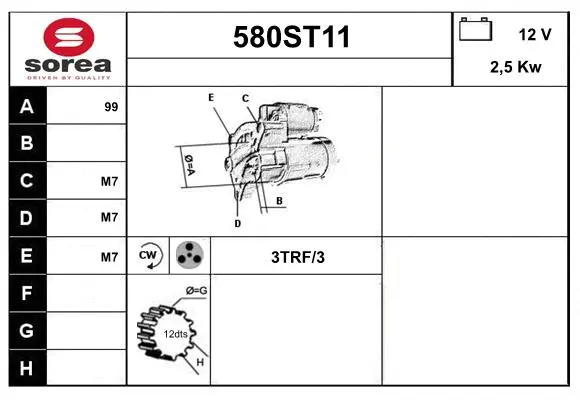 Démarreur STARTCAR 580ST11