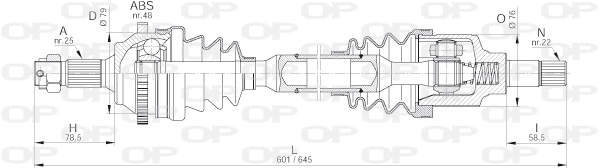 Arbre de transmission OPEN PARTS DRS6193.00