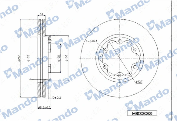 Disque de frein MANDO MBC030200