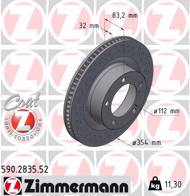 Disque de frein ZIMMERMANN 590.2835.52
