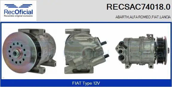 Compresseur, climatisation RECOFICIAL RECSAC74018.0