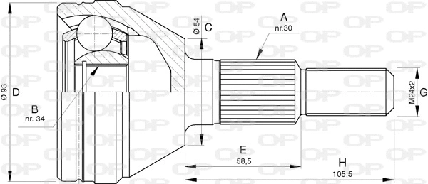 Jeu de joints, arbre de transmission OPEN PARTS CVJ5737.10